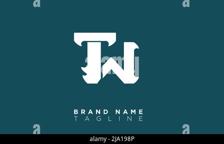 TW Alphabet lettres initiales logo monogramme Illustration de Vecteur