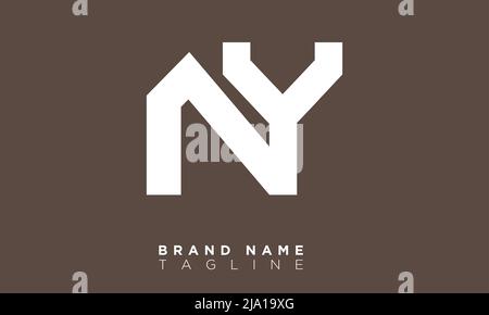 NY lettres Alphabet initiales logo monogramme Illustration de Vecteur