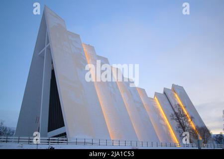 La cathédrale arctique de Tromso Banque D'Images