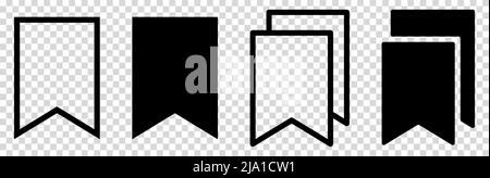 Ensemble d'icônes de signet. Style art plat et ligne. Illustration vectorielle isolée sur fond transparent Illustration de Vecteur