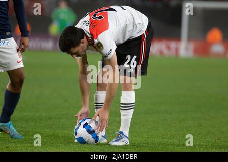 Les joueurs de Fotball de River plate Team Argentina jouent contre Alianza de Lima, pour la coupe Libertadores. Banque D'Images