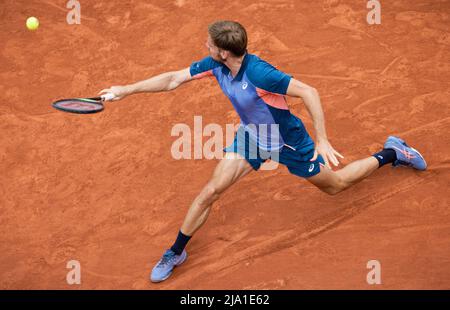 David Goffin belge photographié en action lors d'un match de tennis entre le Goffin belge (ATP 48) et le Tiafoe américain (ATP 27), au deuxième tour du Banque D'Images
