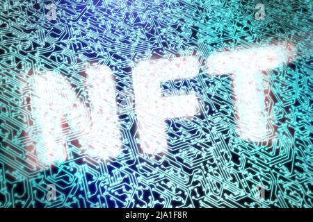 Carte électronique numérique NFT Banque D'Images