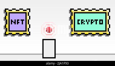 Galerie d'art de pixels crypto NFT Banque D'Images