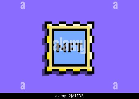 Image pixel de jeton non fongible NFT Banque D'Images