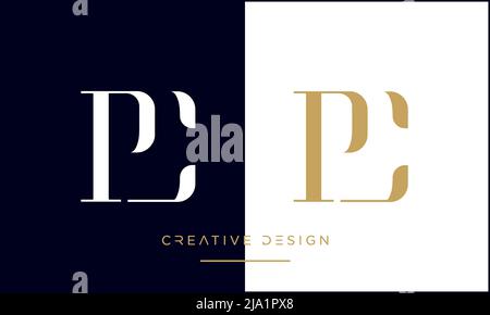 PC, CP, P ou C Alphabet lettres initiales logo Monogram Vector Illustration de Vecteur