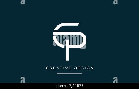 PC, CP, P ou C Alphabet lettres initiales logo Monogram Vector Illustration de Vecteur