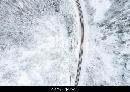 Paysage d'hiver dans le parc national de Nuuksio en Finlande Banque D'Images