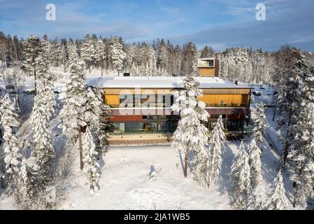 Paysage d'hiver dans le parc national de Nuuksio en Finlande Banque D'Images
