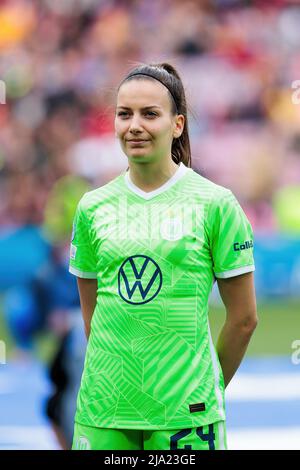 BARCELONE - APR 22 : Joelle Wedemeyer en action lors du match de la Ligue des champions des femmes de l'UEFA entre le FC Barcelone et VfL Wolfsburg au Camp Nou S. Banque D'Images