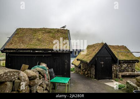 Village de Gásadalur, Vágar, Iles Féroé Banque D'Images