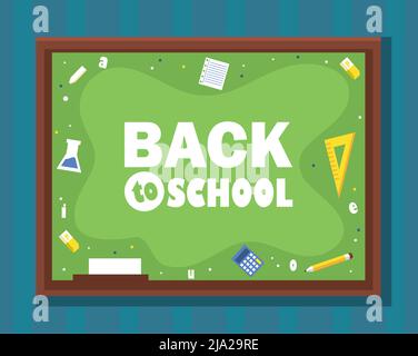 carte de lettrage de retour à l'école Illustration de Vecteur