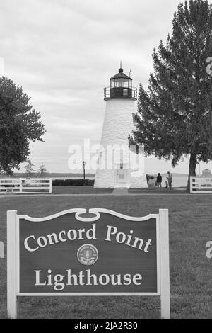 Le phare de Concord point est le deuxième phare le plus ancien du Maryland et le symbole de Havre de Grace. Construit en 1827, mis hors service en 1975. Banque D'Images