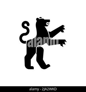 Silhouette d'animal héraldique Panther. Superbe Bête. Monstre pour blason. Élément de conception Heraldry. Illustration de Vecteur