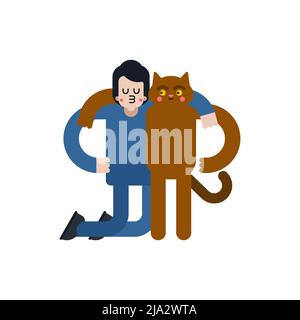 Mélomanes pour chats. Couple amoureux Boyfriend et chat. Relation romantique. PET Love illustration 4 Illustration de Vecteur