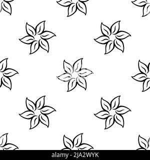 Motif Mandala fleuri noir concept isolé sur fond blanc est dans le motif sans couture - illustration vectorielle Illustration de Vecteur