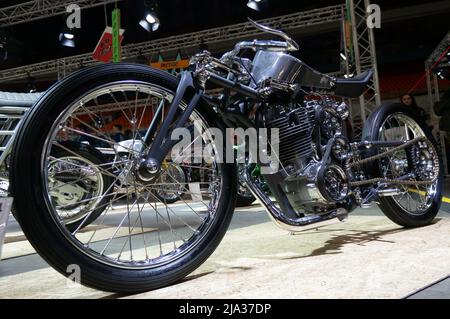 Moscou, Russie - 17 mars 2018 : la salle d'exposition sur les motocycles, également connue sous le nom de Motovesna. Banque D'Images