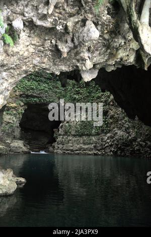 Grottes calcaires de Waikelo Sawah, une source d'eau rare à Sumba, une île régulièrement touchée par la sécheresse, située dans le village de Tema Tana, à l'est de Wewewa, au sud-ouest de Sumba, à l'est de Nusa Tenggara, en Indonésie. Banque D'Images