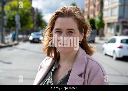 Région de Bruxelles Ministre de la mobilité, des travaux publics et de la sécurité routière Elke Van den Brandt pose pour le photographe à un moment de presse concernant un n Banque D'Images