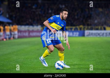 Buenos Aires, Argentine. 26th mai 2022. Eduardo Salvio de Boca Juniors vu en action pendant le match Copa CONMEBOL Libertadores 2022 entre Boca Juniors et Deportivo Cali à Estadio Alberto J. Armando.(score final; Boca Juniors 1:0 Deportivo Cali) (photo de Manuel Cortina/SOPA Images/Sipa USA) Alamy Live News: SIPA USA Banque D'Images