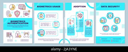 Modèle de brochure bleu biométrique Illustration de Vecteur