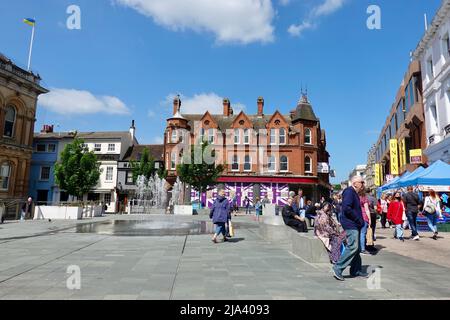 Ipswich, Suffolk, Royaume-Uni - 27 mai 2022 : Cornhill dans le centre-ville.