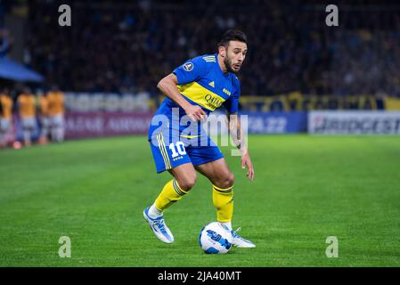 Buenos Aires, Argentine. 26th mai 2022. Eduardo Salvio de Boca Juniors vu en action pendant le match Copa CONMEBOL Libertadores 2022 entre Boca Juniors et Deportivo Cali à Estadio Alberto J. Armando.(score final; Boca Juniors 1:0 Deportivo Cali) Credit: SOPA Images Limited/Alay Live News Banque D'Images