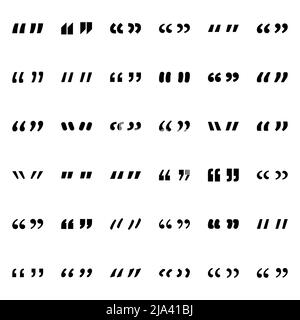 Guillemet des bulles de style plat. Illustration du vecteur de bannière de boîte de dialogue sur un arrière-plan isolé. Concept commercial de signature de message de devis. Illustration de Vecteur