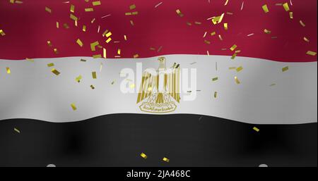 Image de confetti sur le drapeau de l'égypte Banque D'Images