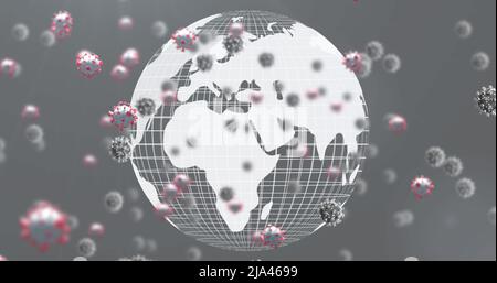 Image de cellules virales sur le globe Banque D'Images