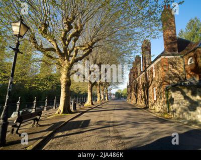 Le quai de Saint Helen est un point de beauté réputé sur la Tamise, juste en amont du pont médiéval d'Abingdon-on-Thames. Le quai était pour centurie Banque D'Images