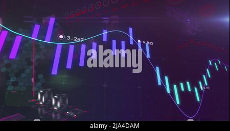 Image des cellules Covid 19 et des statistiques avec traitement des données Banque D'Images