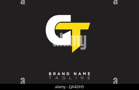 GT lettres Alphabet initiales Monogram logo TG, G et T. Illustration de Vecteur