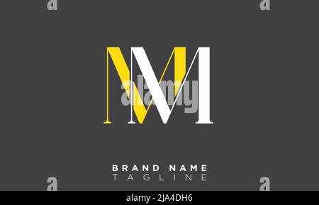 MM lettres alphabétiques initiales logo monogramme Illustration de Vecteur