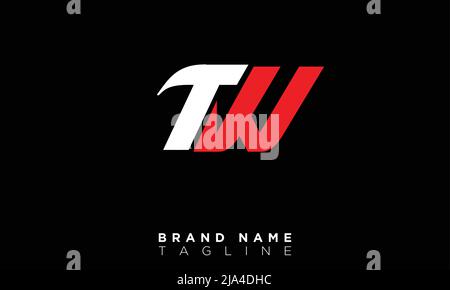 TW Alphabet lettres initiales Monogram logo WT, T et W. Illustration de Vecteur