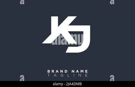 Lettres de l'alphabet initiales Monogram logo KJ, JK, K et J Illustration de Vecteur