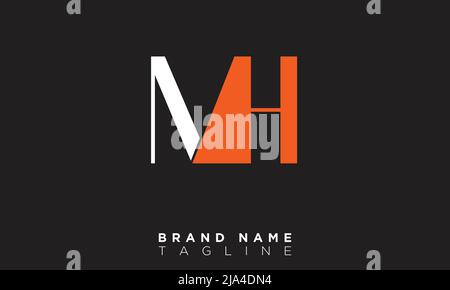 Lettres de l'alphabet initiales Monogram logo MH, HM, M et H Illustration de Vecteur