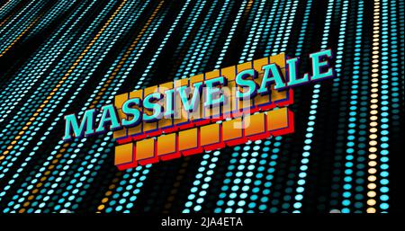 Image de texte de vente massive sur des taches sur fond noir Banque D'Images