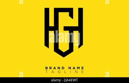 Lettres de l'alphabet initiales Monogram logo HG, GH, H et G. Illustration de Vecteur