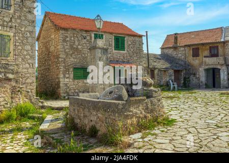 Rudina, Hvar, Dalmatie, Croatie, Europe Banque D'Images