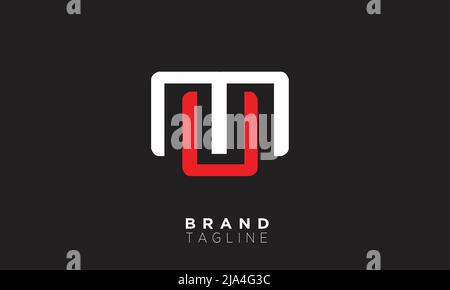 Lettres de l'alphabet initiales Monogram logo MU, UM, M et U. Illustration de Vecteur