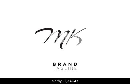 Lettres de l'alphabet initiales Monogram logo MK, KM, M et K. Illustration de Vecteur