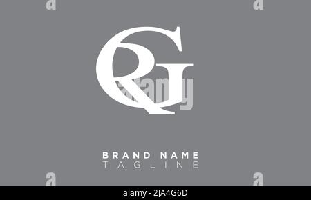 GR lettres Alphabet initiales Monogram logo RG, G et R. Illustration de Vecteur