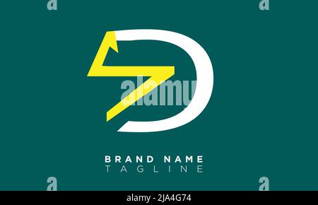 SD lettres Alphabet initiales Monogram logo DS, S et D. Illustration de Vecteur