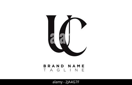 UC lettres Alphabet initiales Monogram logo CU, U et C. Illustration de Vecteur