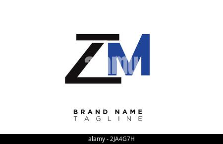 ZM lettres Alphabet initiales Monogramme logo MZ, Z et M Illustration de Vecteur