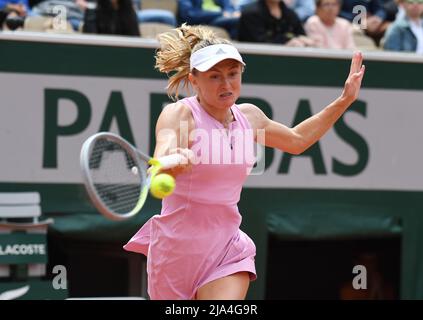 Paris, France. 27th mai 2022. Roland Garros Paris French Open 2022 jour 6 27052022 Aliaksandra Sasnoovioch (-) remporte le troisième tour de match Credit: Roger Parker/Alamy Live News Banque D'Images