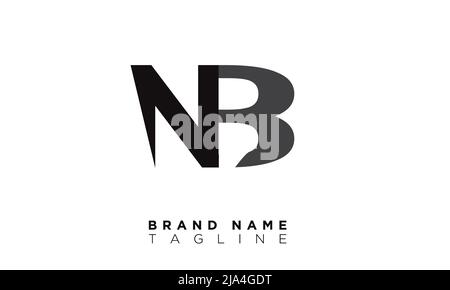 Lettres de l'alphabet initiales Monogram logo NB, BN, N et B. Illustration de Vecteur