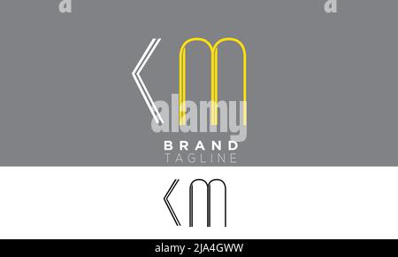 KM lettres Alphabet initiales Monogram logo MK, K et M Illustration de Vecteur