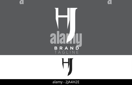 HJ lettres Alphabet initiales Monogram logo JH, H et J Illustration de Vecteur